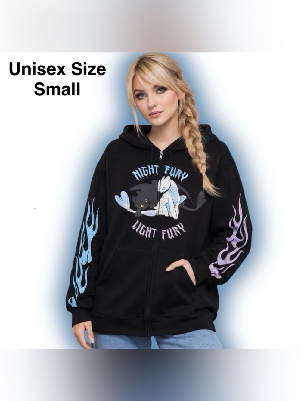 DreamWorks How to Train Your Dragon Toothless & Light Fury Zip Hoodie